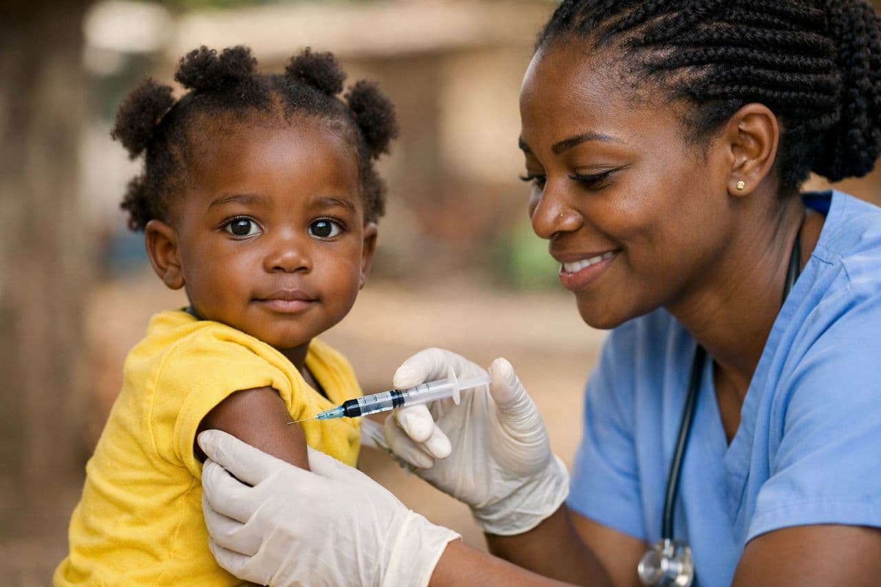 Healthcare worker administering vaccine